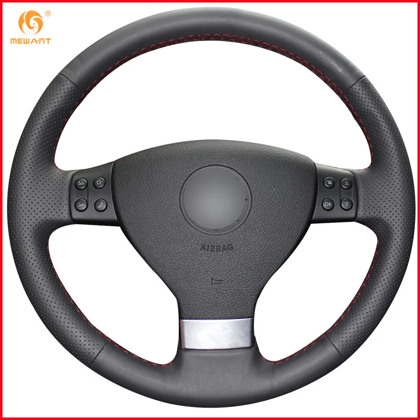 MEWANT черная натуральная кожа брикет для Volkswagen Golf 5 Mk5 VW Passat B6 Jetta Tiguan 2007 2011