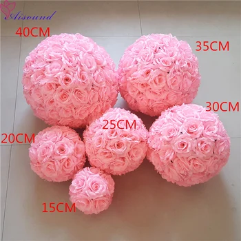 

12pcs Artificial Silk Flowers Balls Table Centerpiece Decor Kissing Ball Silk Rose Pomander Flowers Arrangement Florie