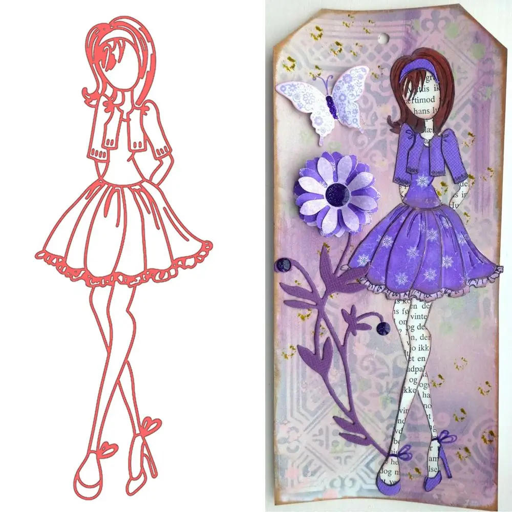 

1PC Lovely Girl Shape Metal Cutting Dies Stencil Embossing Scrapbooking Photo Album Decor DIY Paper Card Making Crafts
