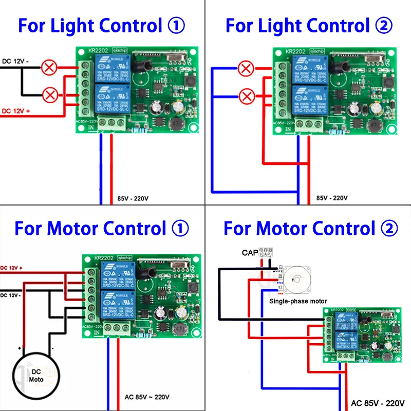 QIACHIP-433Mhz-AC-220V-2CH-Wireless-Remote-Control-Relay-Receiver-Module-For-RF-Transmitter-Gate-Garage