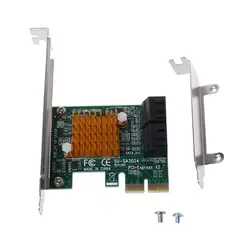 PCI-E PCI Express 1x до 4-Порты и разъёмы Sata 3,0 III 6G конвертер контроллера карты адаптер теплоотвод