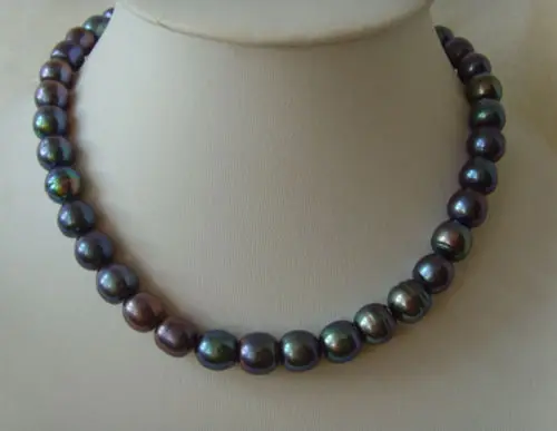 

Free Shipping >>>>> elegant12mm tahitian black red green pearl necklace 18inch