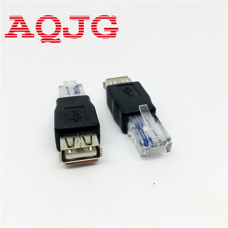 PC Crystal Head RJ45 Male to USB 2.0 AF A Female Adapter Connector Laptop LAN Network Cable Ethernet Converter Transverter Plug|network cable|cable ethernetusb 2.0 af - AliExpress