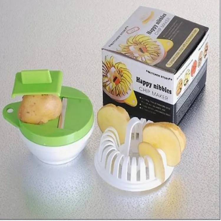 1set Potato Crisp Chip Slicer Microwave Oven Potato Chips Maker Apple Fruit Snack Maker DIY Set Tray Kitchen Tool
