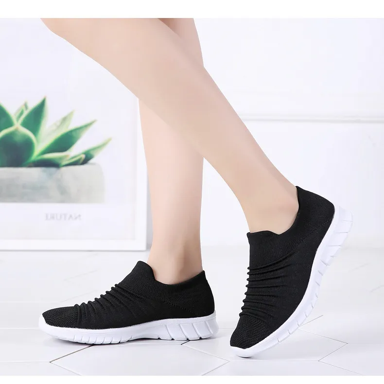 Sneakers Women Flats Shoes Summer Breathable Flying Weaving Casual Shoes Woman Slip-on creepers moccasins Ladies Shoes (15)