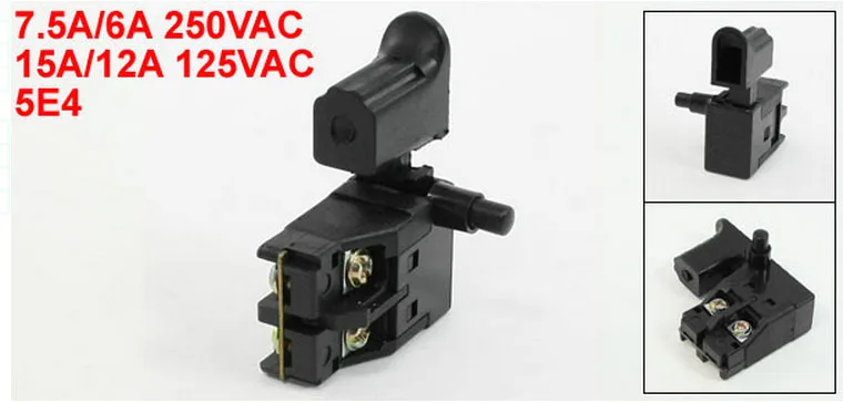 7.5A/6A 250VAC 15A/12A 125VAC 1NO DPST Self-блокировки Электроинструмент пусковой механизм 5 шт