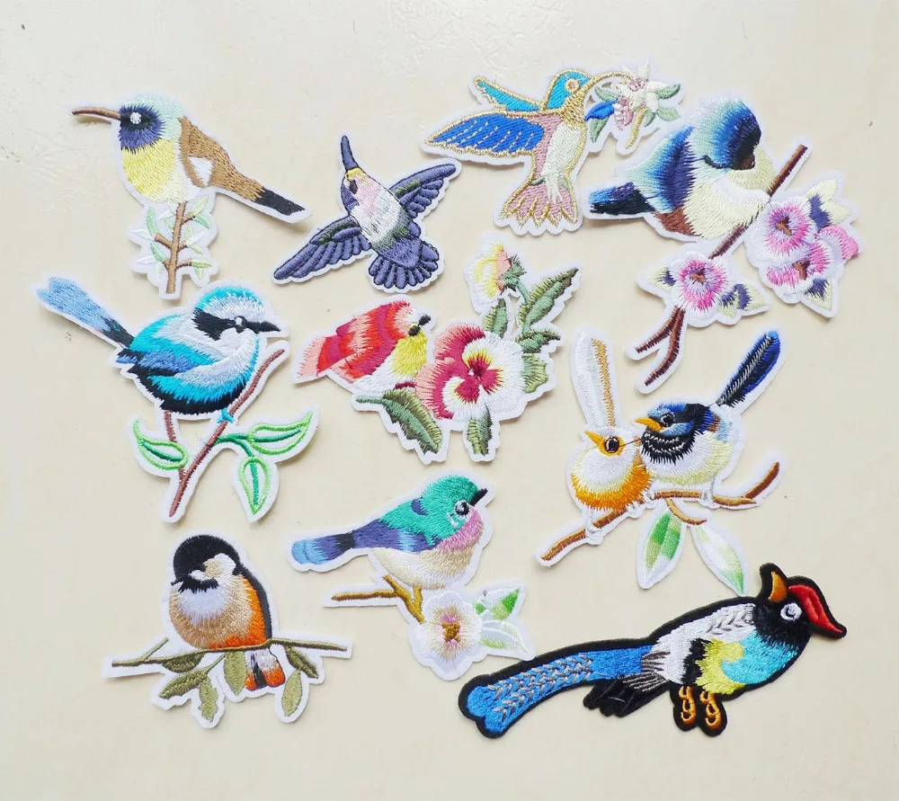 

1 Pcs Bird Iron On Patches For Clothing Animal Embroidery Applique DIY Hat Coat Dress Pants Accessories Clothes Sticker Badges
