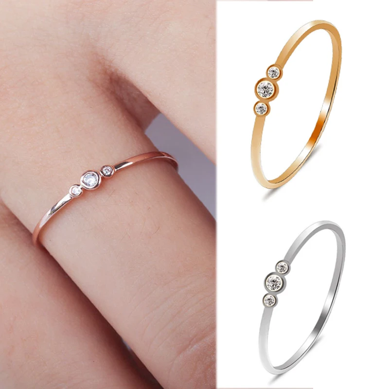 Модное тонкое кольцо с хвостом минимализм с кристаллами Ювелирное кольцо классический стиль для женщин обручение подарок