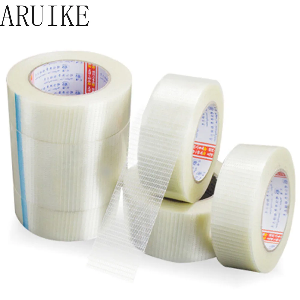 

Mesh fiber tape fixed packaging cross pattern high adhesive 25Meter /50Meter