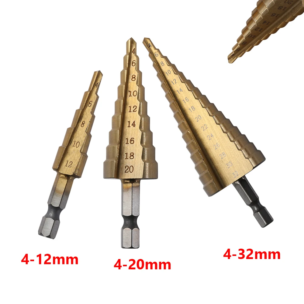 1 шт. популярный и практичный и прочный HSS стальной шаг конус титановое сверло инструмент отверстие резак 4-12 мм 4-20 мм