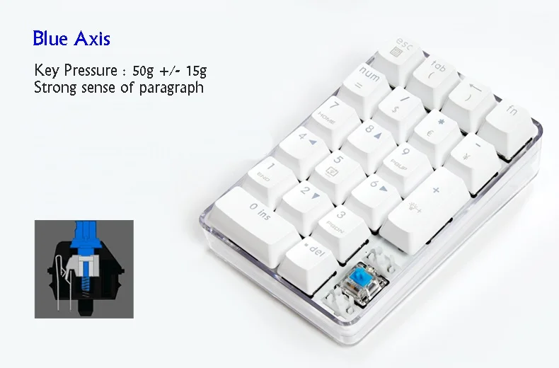 Все новые Magicforce Crystal 21 ключ USB Проводная Механическая клавиатура внешняя официальная цифровая клавиатура Cherry, Gateron Механическая ось