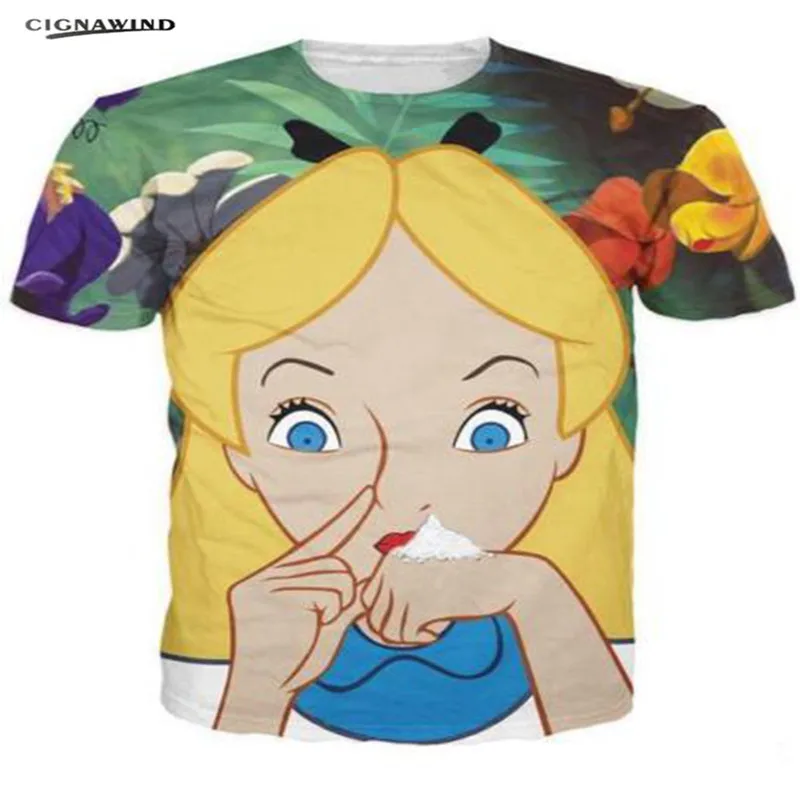 2017-Fashion-Hip-Hop-Women-Mens-t-shirt-Alice-in-Cocaland-Funny-Short-Sleeves-3D-Print (3)