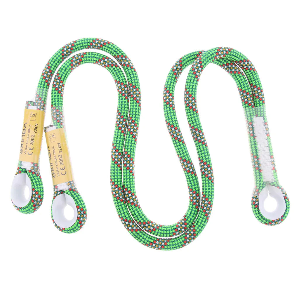 Braided Prusik Cord Loop Sewn Eye to Eye 10.5mm Nylon Lanyard for Outdoor Tree Climbing Rescue Caving