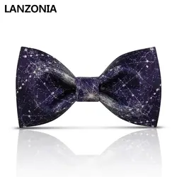 Lanzonia мужской свадебный галстук атласный звездное небо галстук-бабочка с принтом