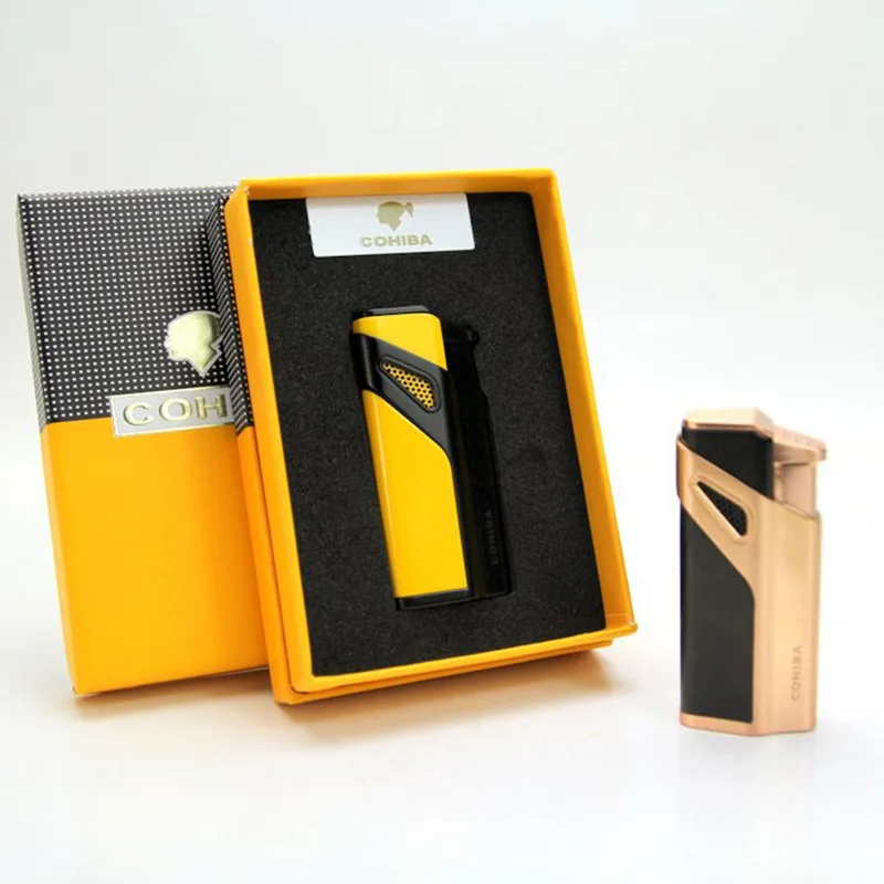 

COHIBA Focusing 3 Torch Jet Blue Flame Cigar Cigarette Lighter With Punch With Gift Box