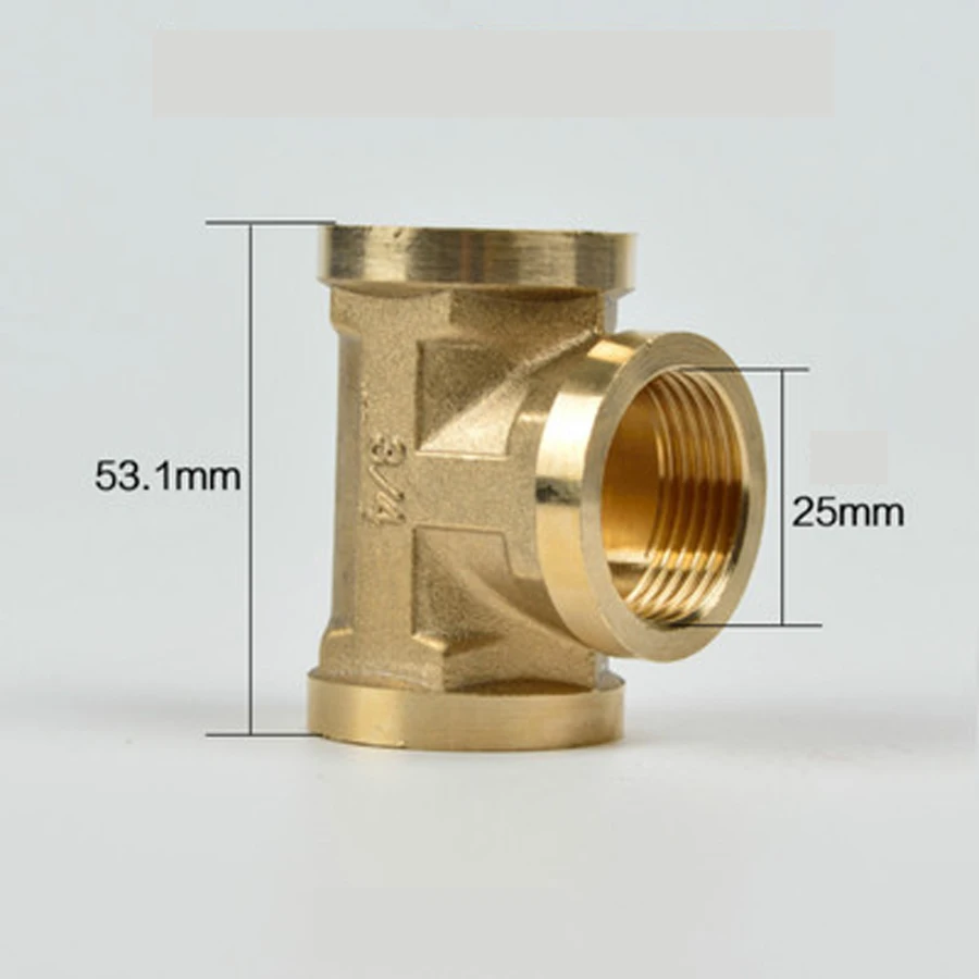 Buy DN20 3/4" BSP Female Tee Brass Pipe Fitting