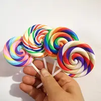 1/8PCS Slime Charms Colorful Big Lollipop Soft Clay Plasticine Slime Accessories Making Supplies For Kids Toys 1