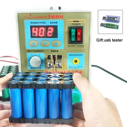 SUNKKO – soudeurs par points pour batteries à impulsion, éclairage LED, charge de batterie au Lithium 788 + testeur de batterie 18650 V 110V, 220 H 