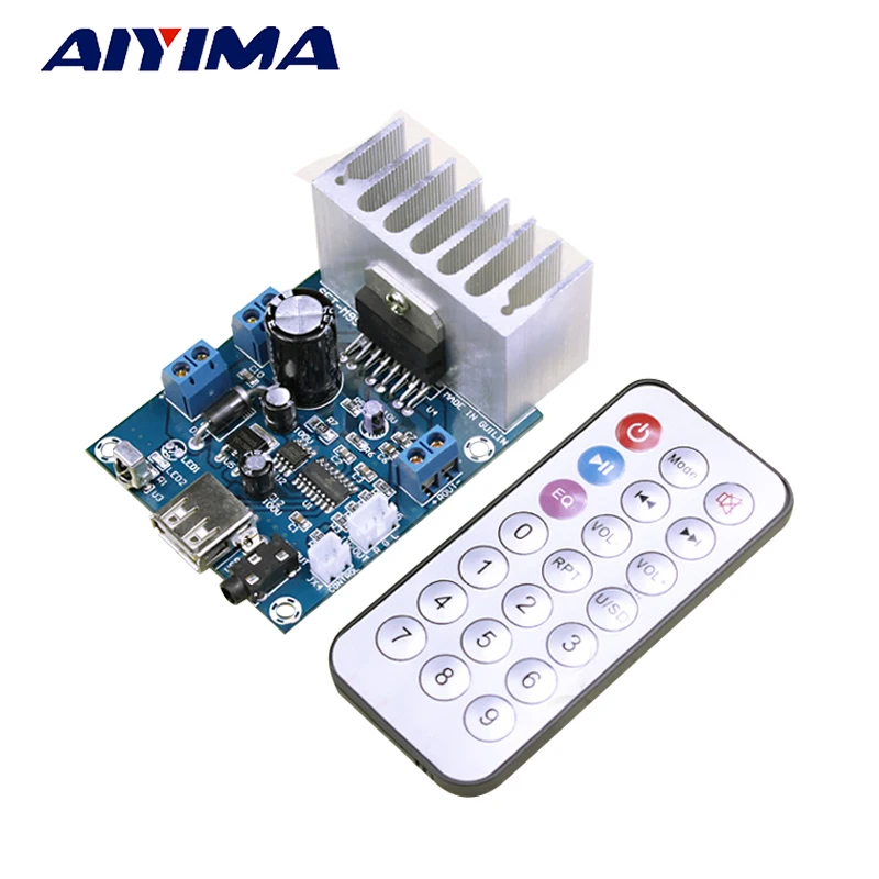 AIYIMA 2 0 Усилитель TDA7297 усилители мощности аудиоплата с MP3 WAV Плата декодера без