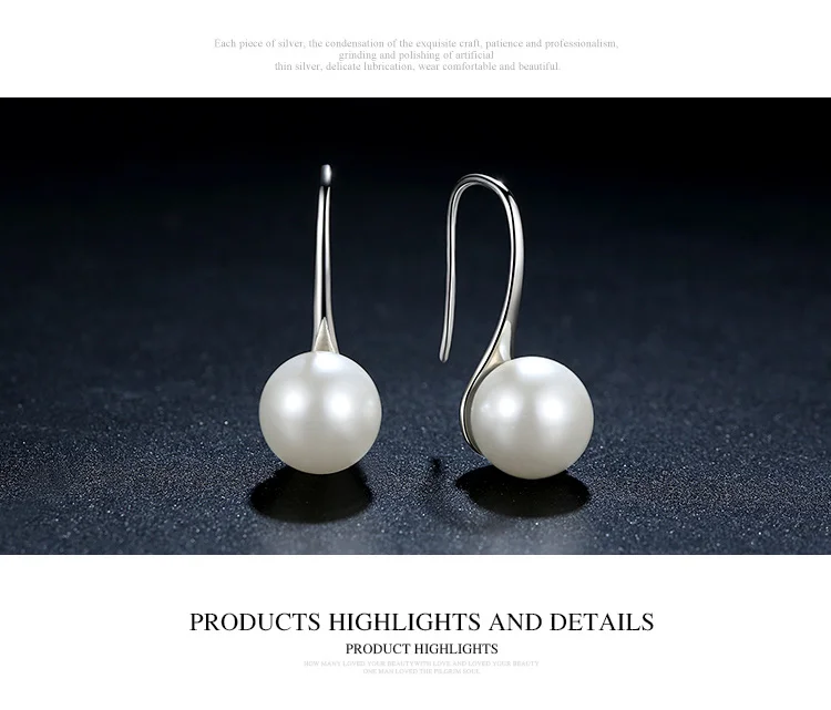 nose ring 4 color 925 sterling silver pure elegant Drop Earrings pearl woman earrings for girls engagement jewelry gift wedding bands