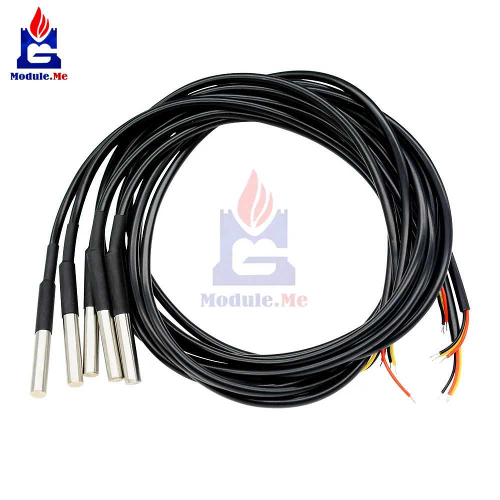 

New 1 Piece Waterproof Digital Thermal Probe Temperature Sensor DS18B20 With Length 1M Cable
