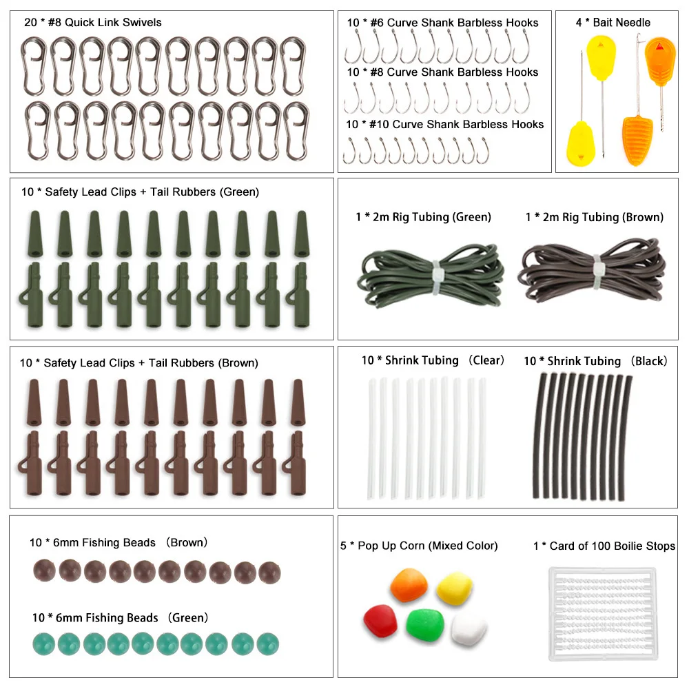 143 шт. рыболовные снасти для ловли карпа зажимы для коробки крючки Вертлюги иглы для приманок терминальные установки Карп рыболовные снасти Pesca рыболовные приманки