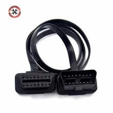 60/100 см 16Pin OBDII OBD 2 OBD2 Кабельный разъем диагностический инструмент ELM327 адаптер плоский тонкий как лапша мужского и женского пола удлинитель