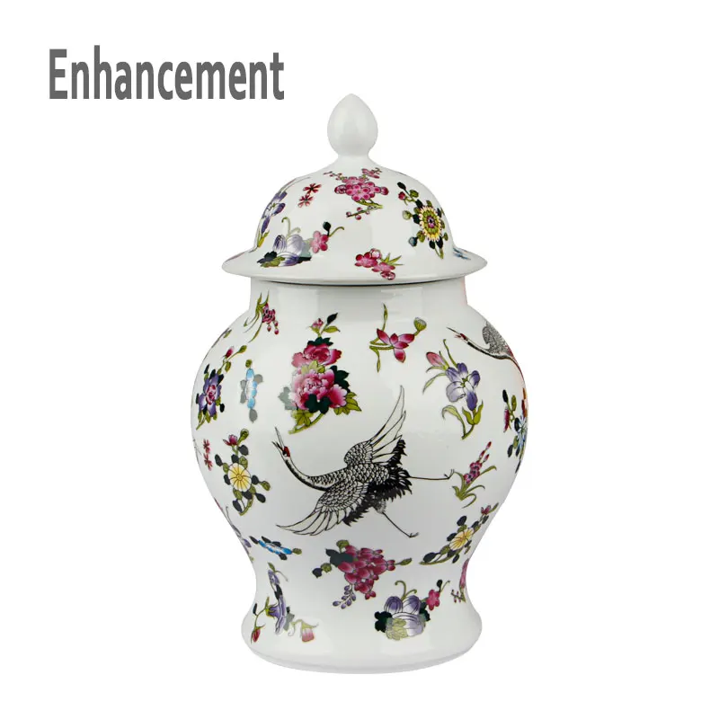

Antique Luminous Ceramic General Tank Vase Noctilucence Flowers Hat-covered Ginger Jars Ornament Creative Gift