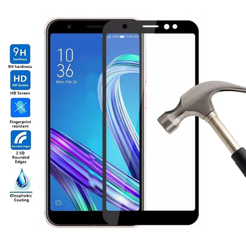 Для Asus Zenfone Max M1 ZB555KL закаленное Стекло пленка Экран на весь экран | Мобильные