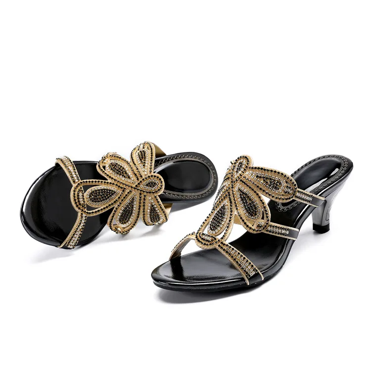 New Luxury Diamond Stiletto High Heels Slippers Online Shopping Peep Toe Womens Shoes Sale High Quality Gold Purple Black Red21