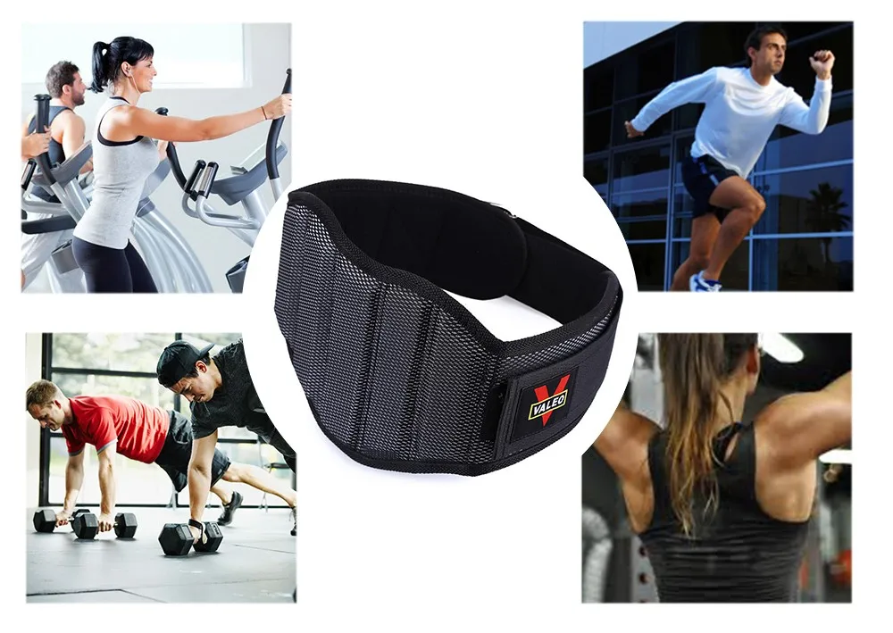 VALEO Nylon Sponge Weight Lifting Squat Belt Protect Lumbar Back Waist for Fitness Training