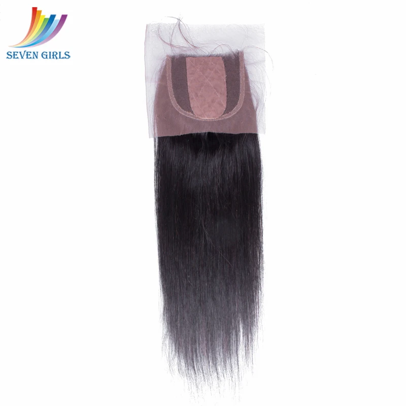 

Sevengirls Brazilian 4*4 Lace Closure+2*4 Silk Base Closure Free/Middle/Three Part Straight Virgin Human Hair Free Shipping