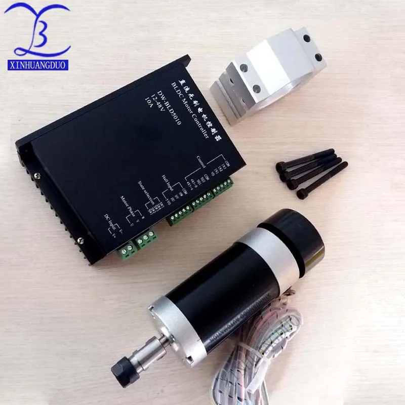 500 Вт бесщеточный шпиндель ER11 ER16 DC48V Шпиндельный двигатель резьба с вентилятором +