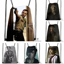 Пользовательские ходячих мертвецов Drawstring сумка-рюкзак милый рюкзак дети сумка(черный назад) 31x40 см#180531-03-60