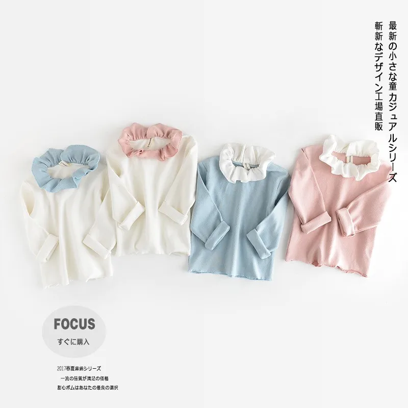 2017 BebiesBaby Tee shirt Kids 4 Colors Floral neck Tops&Blouses Baby Girls Kids Full Long Sleeve Baby Boys Girls Top Shirts 0-3 (17)