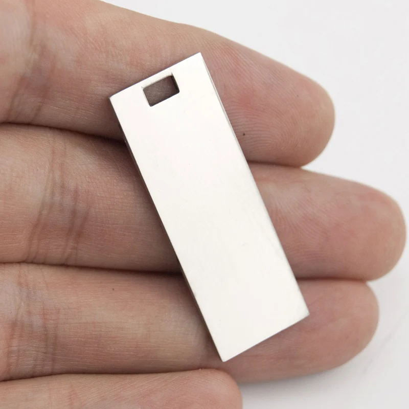 

100% Stainless Steel Rectangle Tags Pendant For Jewelry Making Blank Metal Plates For Engraving Mirror Polished Wholesale 10pcs