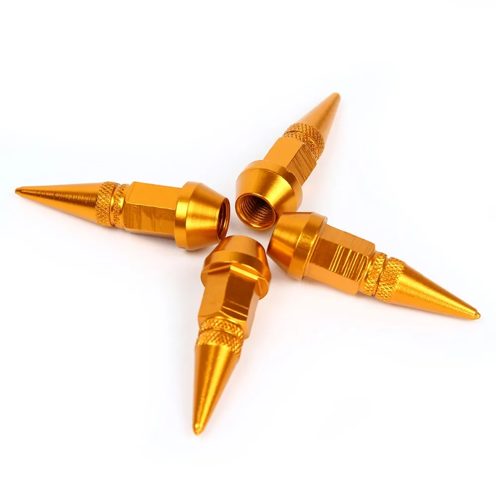 

Aluminum Golden Color Valve Caps Bullet Design Car Tire Valve Cap Wheel Tyre Tire Valve Stems Air Dust Caps Cover