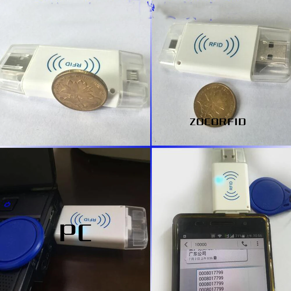 Новейший 125 кГц EM4100 мини USB RFID считыватель для Android мобильного телефона OTG меньше и быстрее