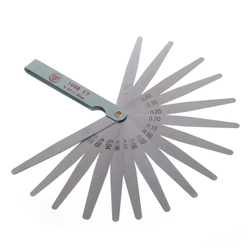 

0.02 to 1mm 17 Blade Thickness Gap Metric Filler Feeler Gauge Measure Tool 2019 new