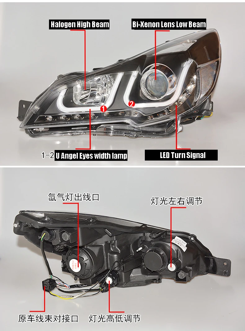 Top Car styling case for Subaru Outback 2010-2014 Headlights LED Headlight DRL LED lens headlamps HID Xenon turnlight running light 6