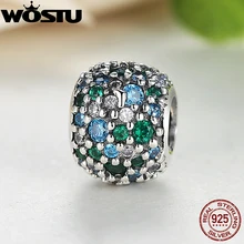 100% de plata de ley 925 océano encanto mosaico verde cz fit pandora pulsera collar auténtico original misma joyería regalo de año nuevo