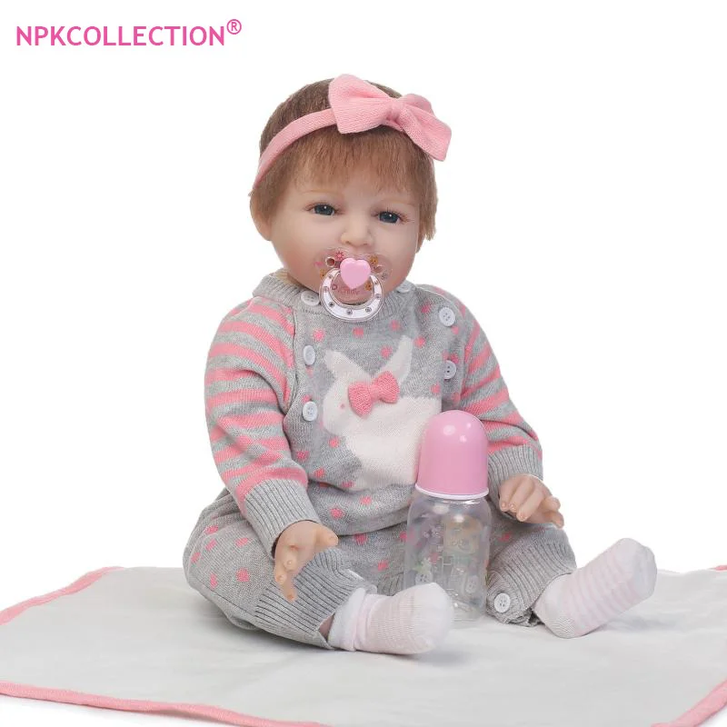 Handmade Bonecas Reborn Girl Doll with Sweater 55cm Lifelike Soft Silicone Bebe Reborn Dolls of High Grade Girl Birthday Gift : image Handmade Bonecas Reborn Girl Doll with Sweater 55cm Lifelike Soft Silicone Bebe Reborn Dolls of High Grade Girl Birthday Gift