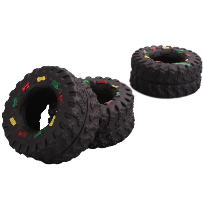 Misterolina Rubber Pet Toy Tire With Sound Dog Interactive Toys Durable