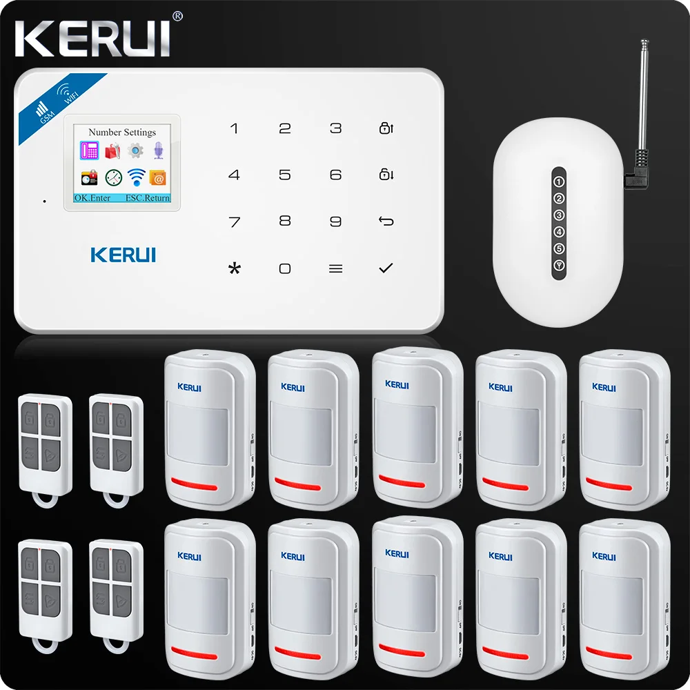 

W18 WIFI GSM Burglar Home Security Alarm System Touch Screen APP Control Outdoor PIR Sensor Singal Transmitter