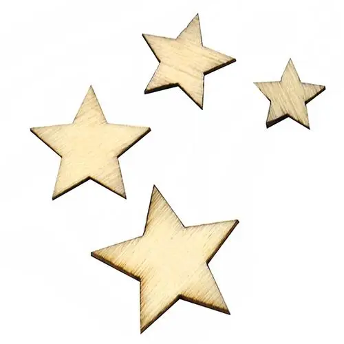 

HOT SALE!! 100Pcs Mixed Star Shape Wooden Buttons DIY Scrapbook Craft Clothing Decor Button Christmas Gift