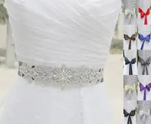2016 Women New Crystal Rhinestone Beading Wedding Bridal Dress Belt Cummerbunds Sash Waistband Girdle Accessories