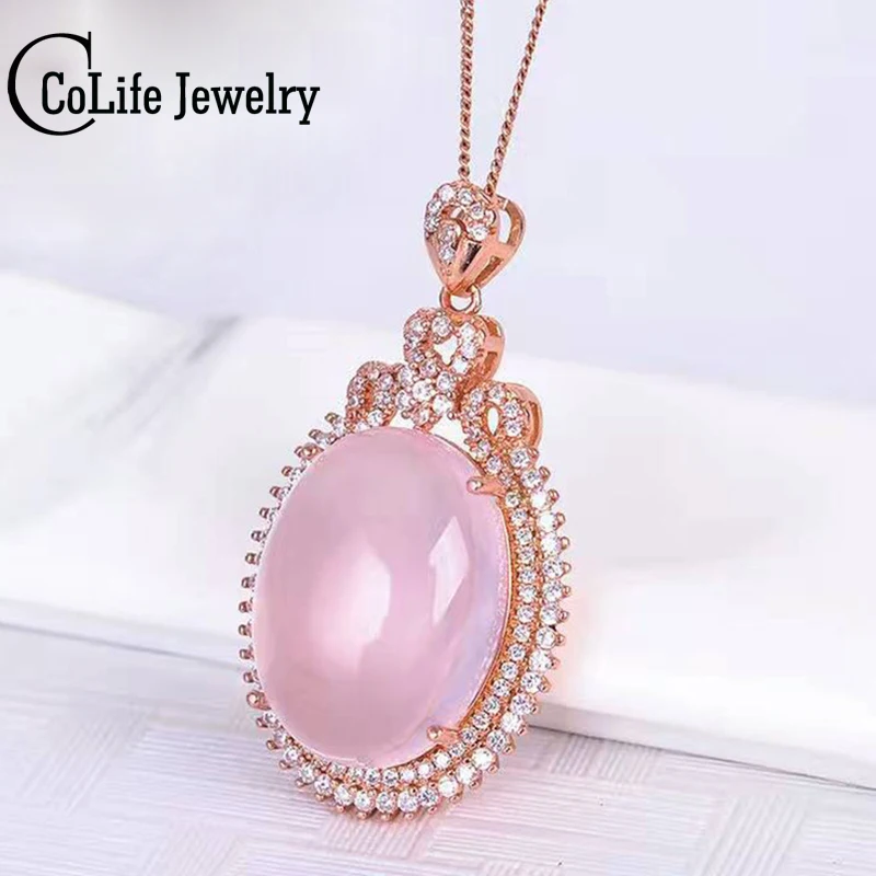Dazzling Rose Quartz Necklace Pendant 