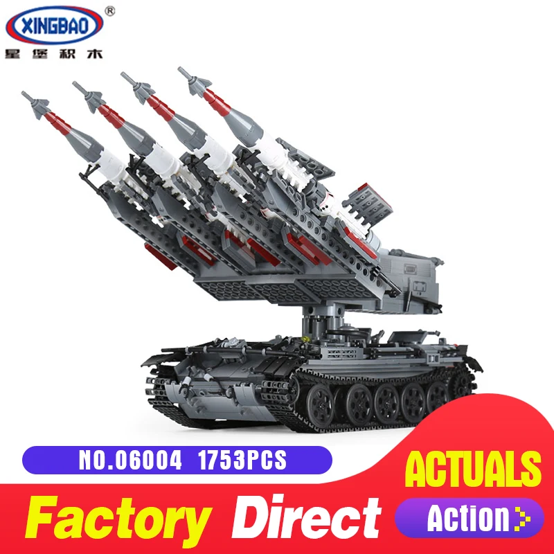 

Xingbao 06004 1753Pcs The Military Series The SA-3 missile and T55 Tank Set Educational Building Blocks Bricks Toys Model