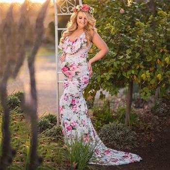

maternity dresses for photography Women Pregnancy V Collar Dress Maternity Summer Sleeveless Print Sundress vestido de novia emb