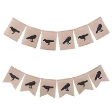 Хэллоуин Ворон вечерние украшения Вымпел бар KTV атмосферные индивидуальный заказ Pull льняные флаги праздничный фестиваль баннеры Декор поставки